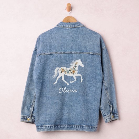 Wildflower Horse with Your Name Country Western Denim Jacket (Hangar)