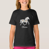 Wildflower Horse with Your Name Country Western T-shirt (Voorkant)