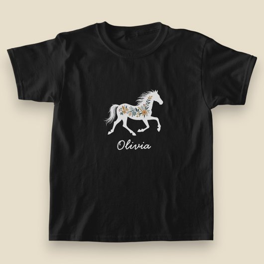 Wildflower Horse with Your Name Country Western T-shirt