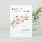 Wildflower Huwelijksuitnodiging Sjabloon Boho Flor Kaart (Staand voorkant)