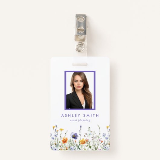 Wildflower ID-badge Badge (Voorkant met clip)