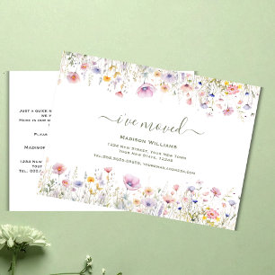 Wildflower Ik ben verhuisd   Bewegende aankondigin Briefkaart