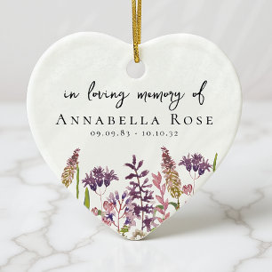 Wildflower in liefdevolle herinnering keramisch ornament