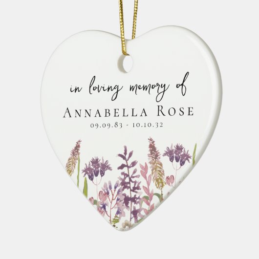 Wildflower in liefdevolle herinnering keramisch ornament (Links)