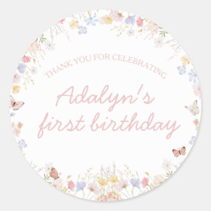 Wildflower is niet zij een ouderwetse verjaardag S Ronde Sticker