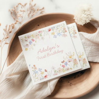 Wildflower is niet zij een prachtig verjaardagsser servet