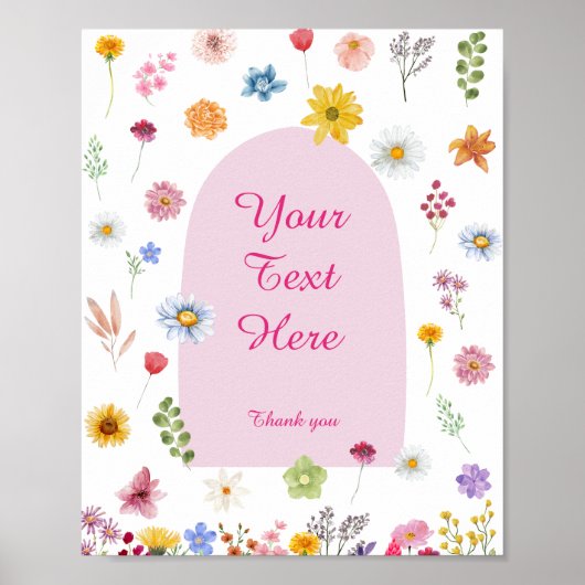 Wildflower Kaarten & Cadeaubordje Poster (Voorkant)