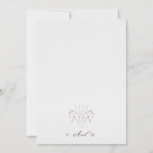 Wildflower kalligrafie crème bruiloft Save the dat Kaart (Achterkant)