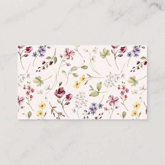 Wildflower Kalligrafie Mauve QR Code Gift Registry Informatiekaartje (Achterkant)