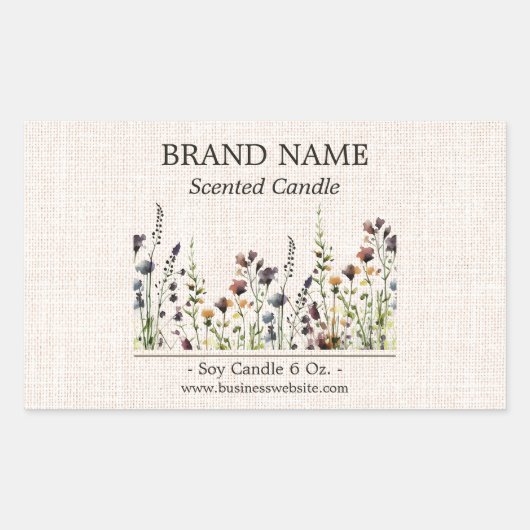 Wildflower Kleur Boho Productlabel Rechthoekige Sticker (Voorkant)