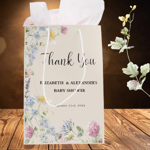 Wildflower Koppel Baby Shower Bedankt Medium Cadeauzakje