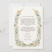 Wildflower krans bruiloft foto bedankkaart (Achterkant)