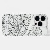 Wildflower Krans wit en zwart Gepersonaliseerd Case-Mate iPhone Case (Achterkant (horizontaal))