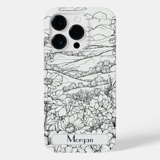 Wildflower Krans wit en zwart Gepersonaliseerd Case-Mate iPhone Case (Achterkant)