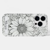 Wildflower Krans wit en zwart Gepersonaliseerd Case-Mate iPhone Case (Achterkant (horizontaal))
