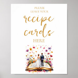 Wildflower Laat uw recept Kaart hier teken Poster