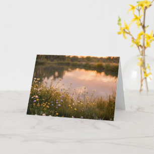 Wildflower Lake Sunset Lege Wenskaart Kaart