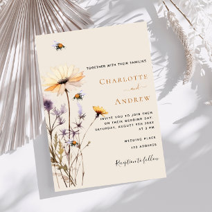 Wildflower land luxe bruiloft kaart