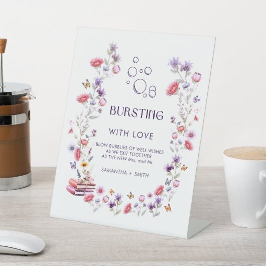 Wildflower Lavender Bursting with Love Bridal Reclamebord Met Voetstuk (Insitu)