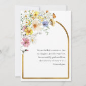 Wildflower Law School Foto Afstuderen Aankondiging (Achterkant)