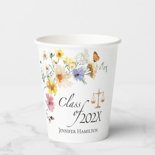 Wildflower Law School | Klasse van Afstuderen Papieren Bekers (Achterkant)
