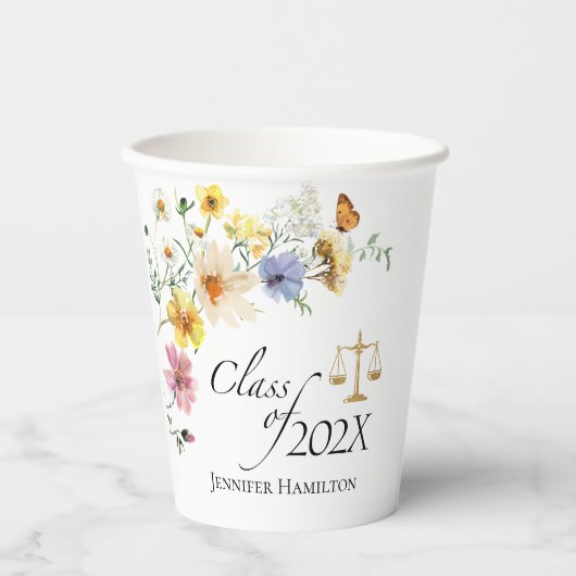 Wildflower Law School | Klasse van Afstuderen Papieren Bekers (Voorkant)