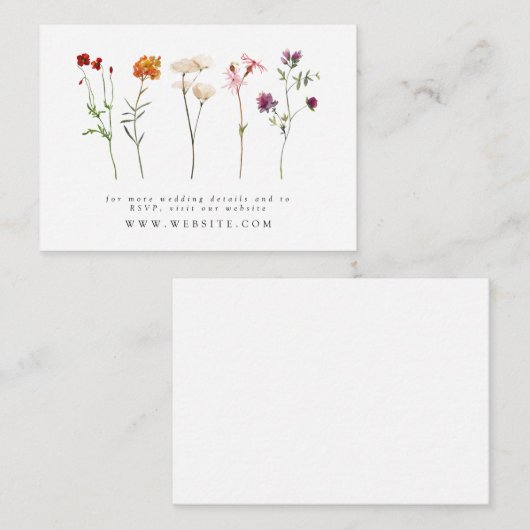 Wildflower Lesbische Pride Bloemen Bruiloft Websit Informatiekaartje (Voorkant / Achterkant)