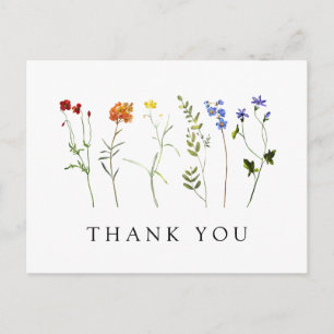 Wildflower LGBT Gay Pride Floral Wedding Thank You Briefkaart
