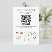 Wildflower LGBTQ Gay Pride Bloemenbruiloft QR Code RSVP Kaartje (Staand voorkant)