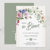 Wildflower Liefde in Bloom Bruidsdouche Uitnodigin Kaart (Voorkant / Achterkant)