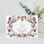 Wildflower Lijst Rustic Boho Wedding RSVP (Staand voorkant)