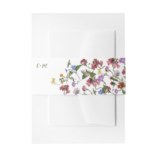 Wildflower Lijst Rustic Boho Wedding Uitnodigingen Wikkel (Voorkant Voorbeeld)