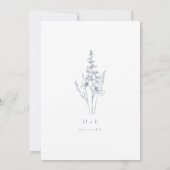 Wildflower Line Art Periwinkle Wedding  Kaart (Achterkant)