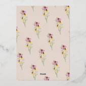 Wildflower Lingerie Shower Rustic Roos Gold Folie Uitnodiging (Achterkant)