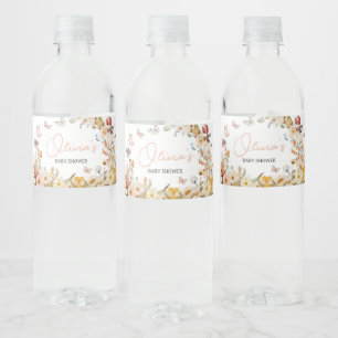 Wildflower Little Butterfly Baby shower Waterfles Etiket
