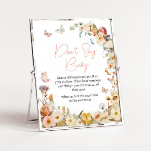 Wildflower Little Butterfly Zeg geen Baby Poster