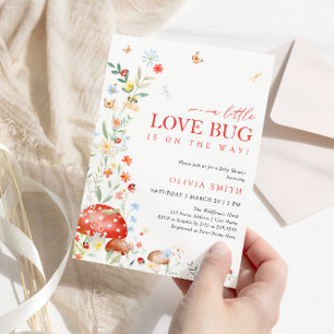 Wildflower Little Love Bug Baby shower Kaart