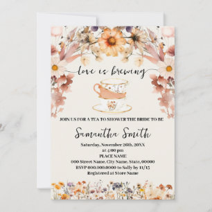 Wildflower Love is het brouwen van thee douche uit Feestdagenkaart