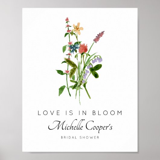 Wildflower Love is in Bloom Bruidsfeest Poster (Voorkant)