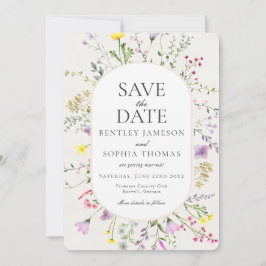 Wildflower Love is in Bloom Save the Date Kaart