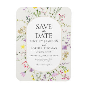 Wildflower Love is in Bloom Save the Date Magneet