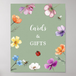 Wildflower Lovebug Baby Shower Kaarten en Cadeaus Poster