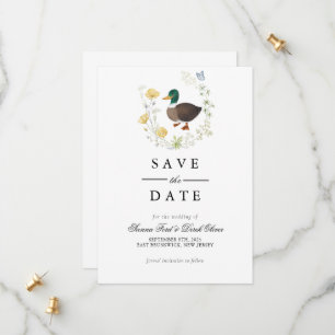 Wildflower Mallard Duck bruiloft Save The Date