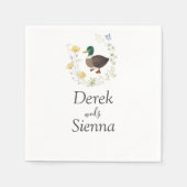 Wildflower Mallard Duck bruiloft Servet (Voorkant)