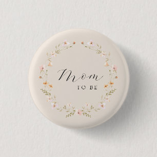Wildflower mam om bloemig Baby shower Ronde Button 3,2 Cm