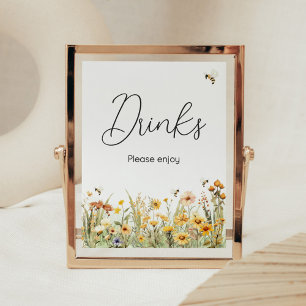 Wildflower Mama naar Bee Baby shower Drinken Poster