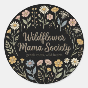 Wildflower Mama Society Esthetiek Tuin Ronde Sticker