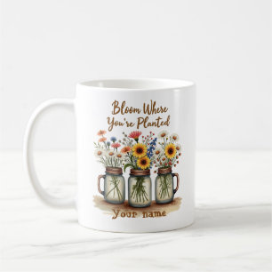 Wildflower Mason Jar Coffee Mok