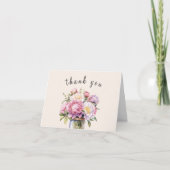 Wildflower Mason Jar Rustiek Vrijgezellenfeest Bedankkaart (Voorkant)