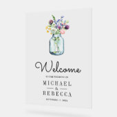 Wildflower Mason Jar Wedding Welcome (Angle)